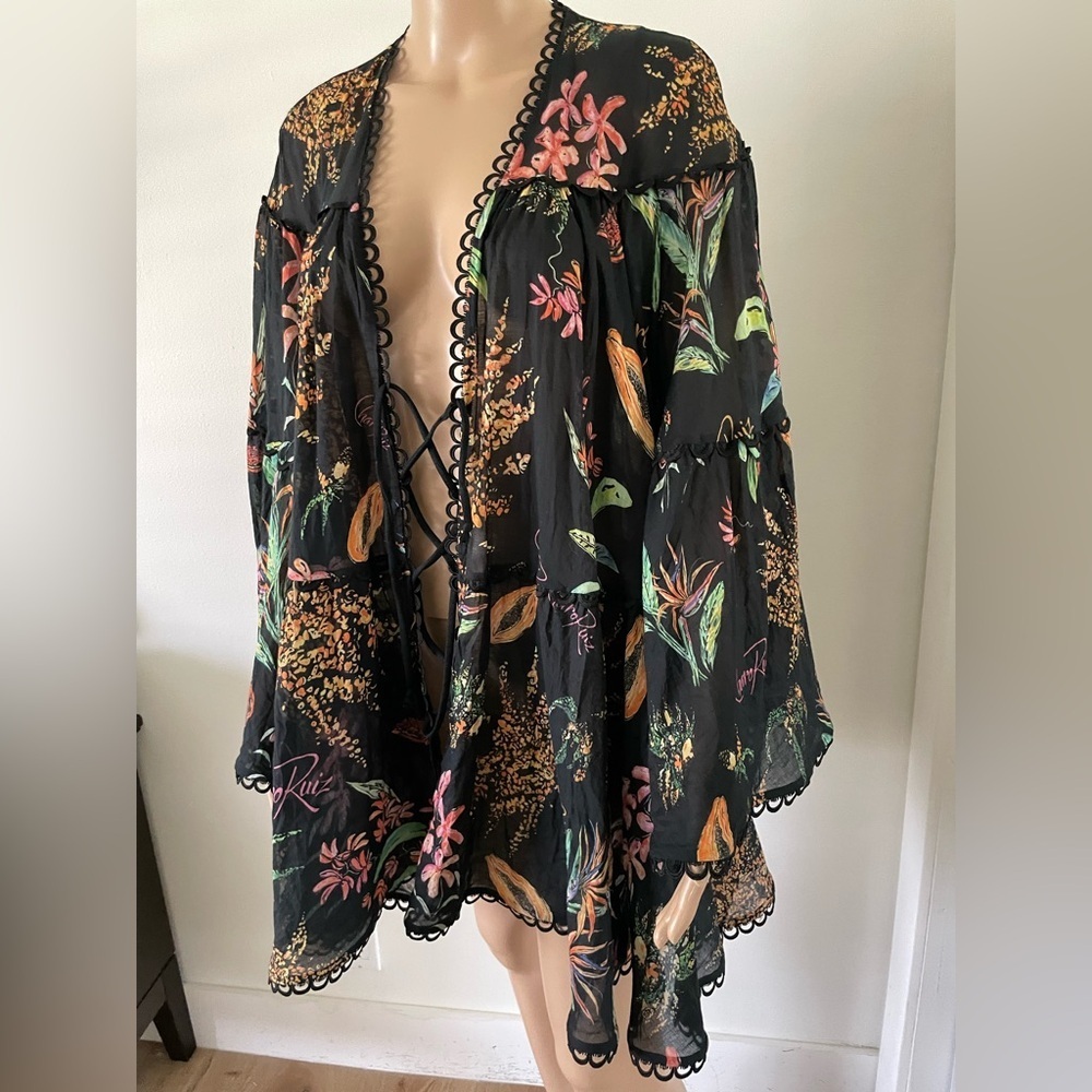 Charo Ruiz Ibiza Ivet Fresco Floral Mini Dress Cover Up Kaftan Resort Beach - Picture 3 of 11